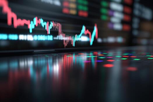 Abstract financial chart data visualization on screen photo