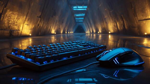 Best gaming keyboard and mouse setup for pc gamers and esports professionals blue led backlit mechanical keyboard photo