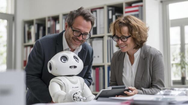 Human robot interaction ai technology artificial intelligence office collaboration future trends photo