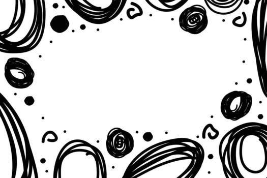 Doodle circles border perfect for abstract, artistic, creative projects. abstract swirls frame vector