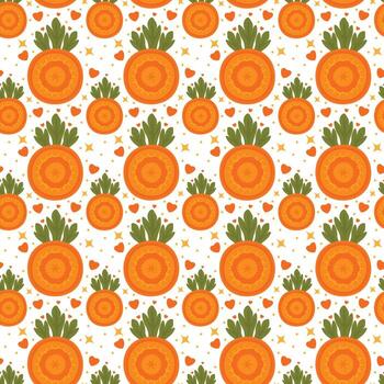 Carrot endless texture. seamless pattern with carrots slices great for fabric, decor, background vector