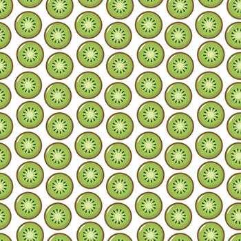 sin costura modelo con un kiwi rebanada. repitiendo antecedentes de un sano fruta. vector