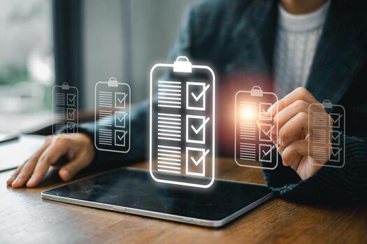 Explore the essence of research with a digital interface symbolizing innovation and data analysis in science and technology. photo