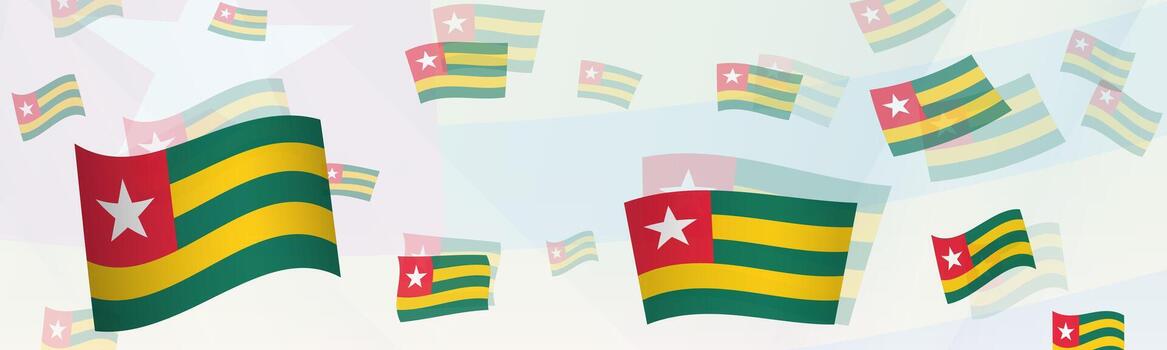 Togo flag-themed abstract design on a banner. Abstract background design with National flags. vector