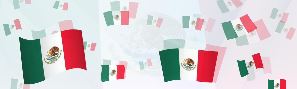 Mexico flag-themed abstract design on a banner. Abstract background design with National flags. vector