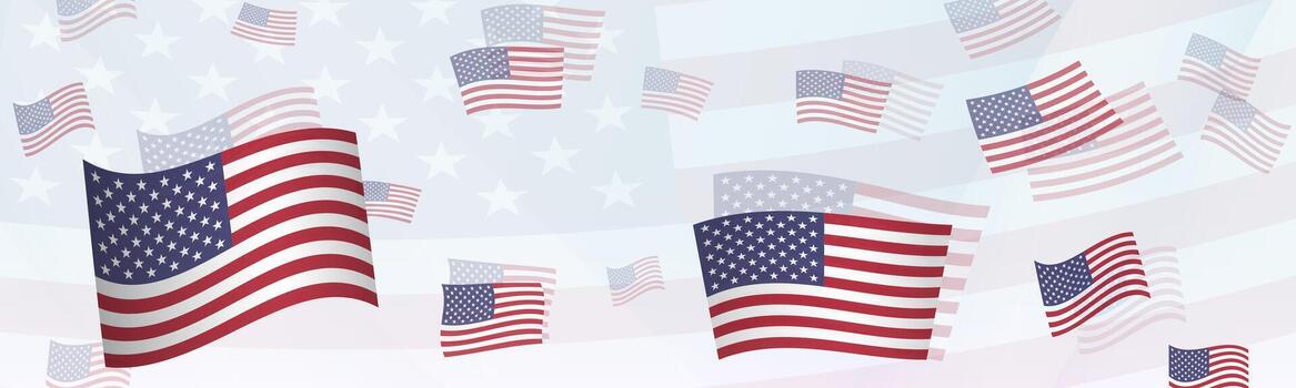 USA flag-themed abstract design on a banner. Abstract background design with National flags. vector