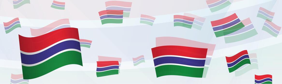 Gambia flag-themed abstract design on a banner. Abstract background design with National flags. vector