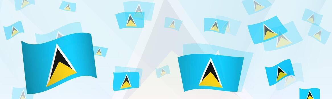 Saint Lucia flag-themed abstract design on a banner. Abstract background design with National flags. vector