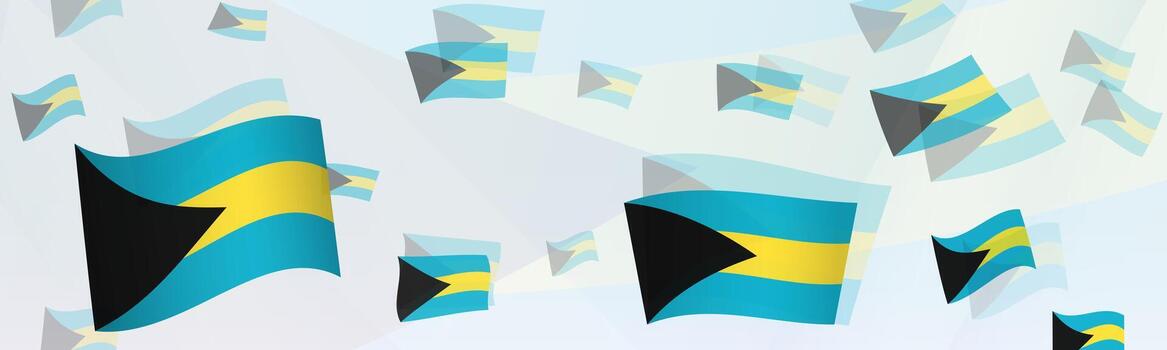The Bahamas flag-themed abstract design on a banner. Abstract background design with National flags. vector