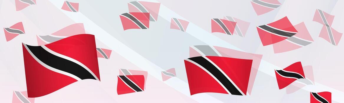 Trinidad and Tobago flag-themed abstract design on a banner. Abstract background design with National flags. vector