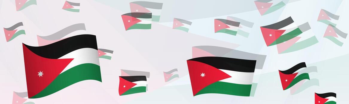 Jordan flag-themed abstract design on a banner. Abstract background design with National flags. vector