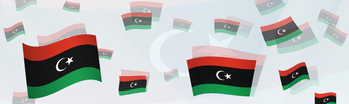 Libya flag-themed abstract design on a banner. Abstract background design with National flags. vector