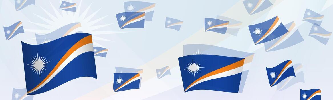 Marshall Islands flag-themed abstract design on a banner. Abstract background design with National flags. vector