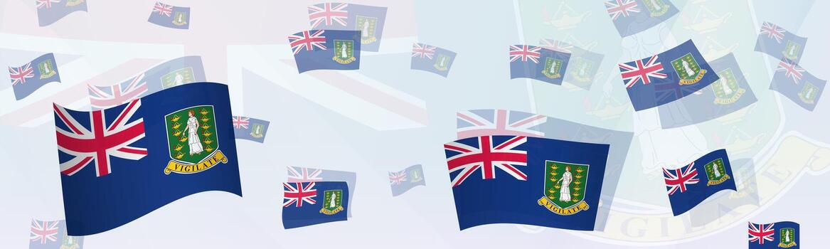 British Virgin Islands flag-themed abstract design on a banner. Abstract background design with National flags. vector