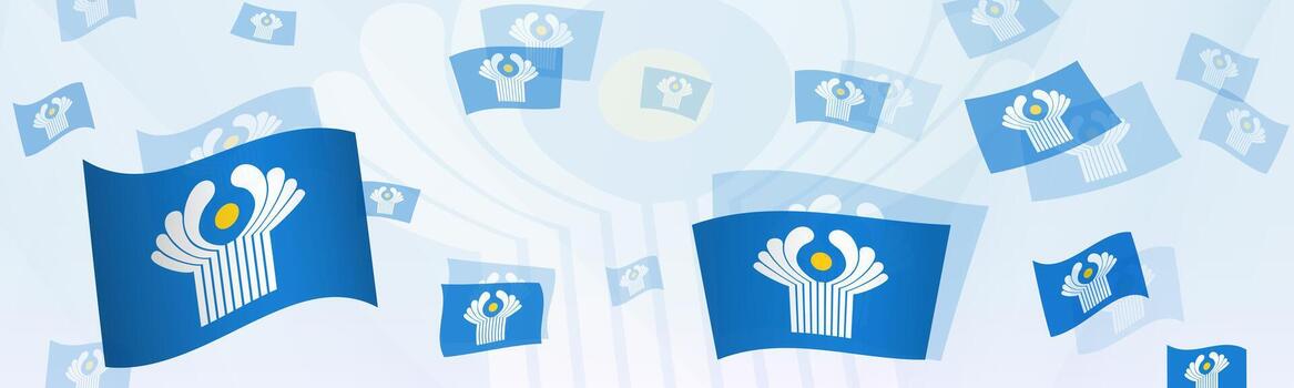 CIS flag-themed abstract design on a banner. Abstract background design with National flags. vector