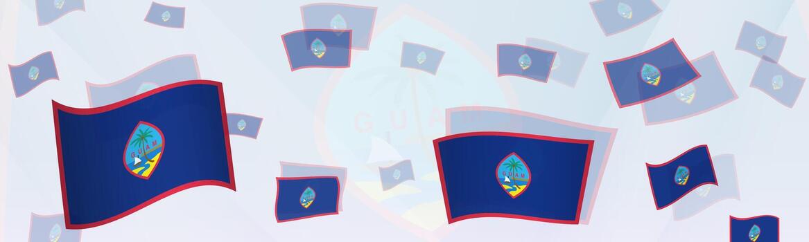 Guam flag-themed abstract design on a banner. Abstract background design with National flags. vector