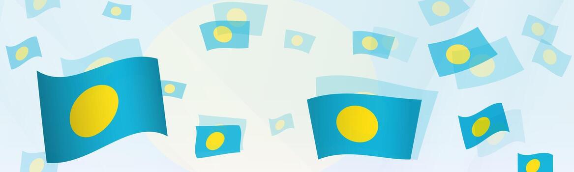 Palau flag-themed abstract design on a banner. Abstract background design with National flags. vector