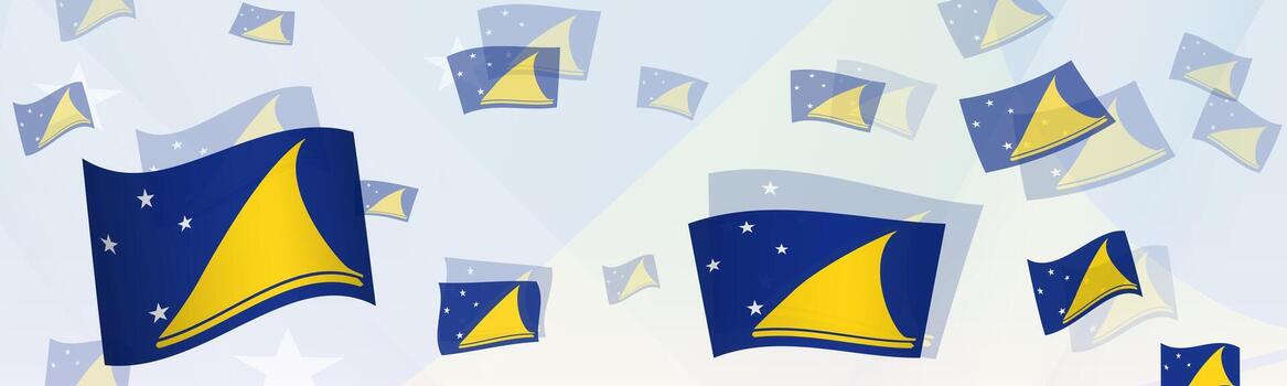 Tokelau flag-themed abstract design on a banner. Abstract background design with National flags. vector