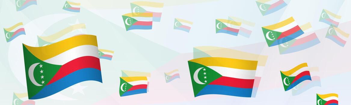 Comoros flag-themed abstract design on a banner. Abstract background design with National flags. vector