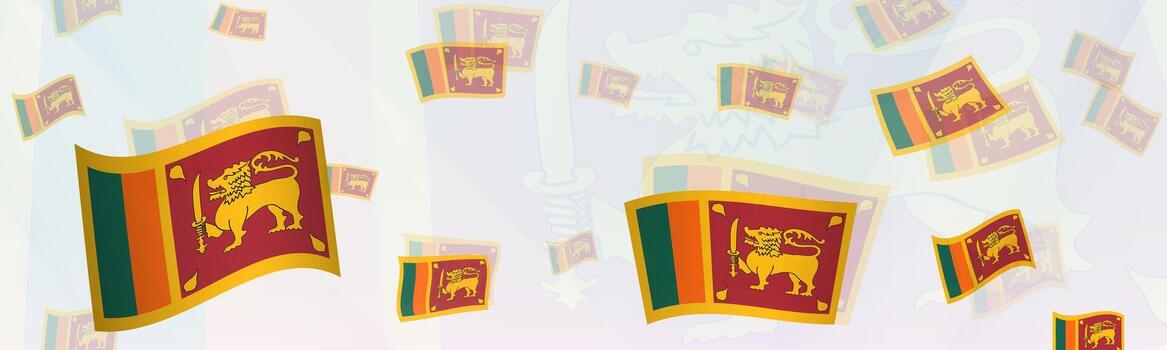 Sri Lanka flag-themed abstract design on a banner. Abstract background design with National flags. vector