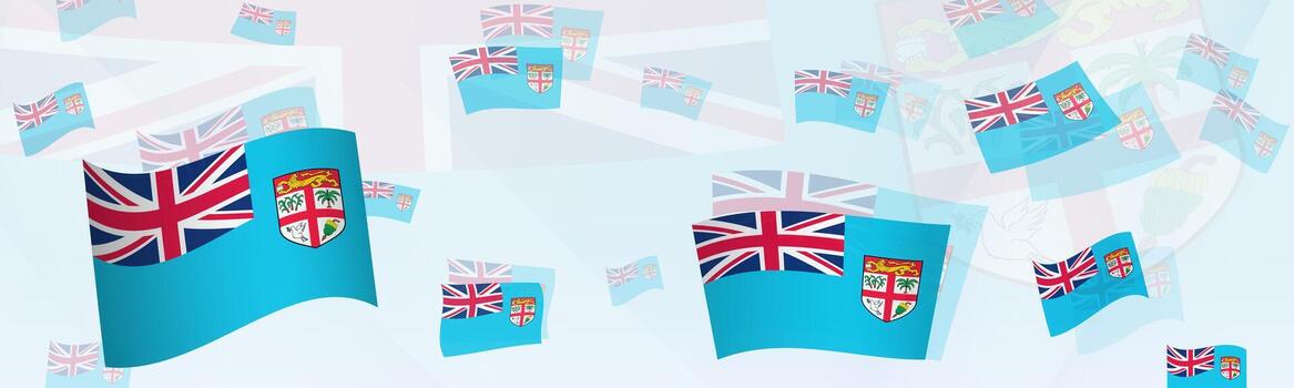 Fiji flag-themed abstract design on a banner. Abstract background design with National flags. vector