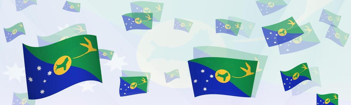 Christmas Island flag-themed abstract design on a banner. Abstract background design with National flags. vector