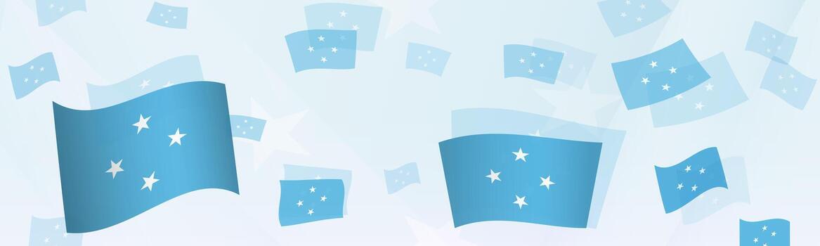 Micronesia flag-themed abstract design on a banner. Abstract background design with National flags. vector