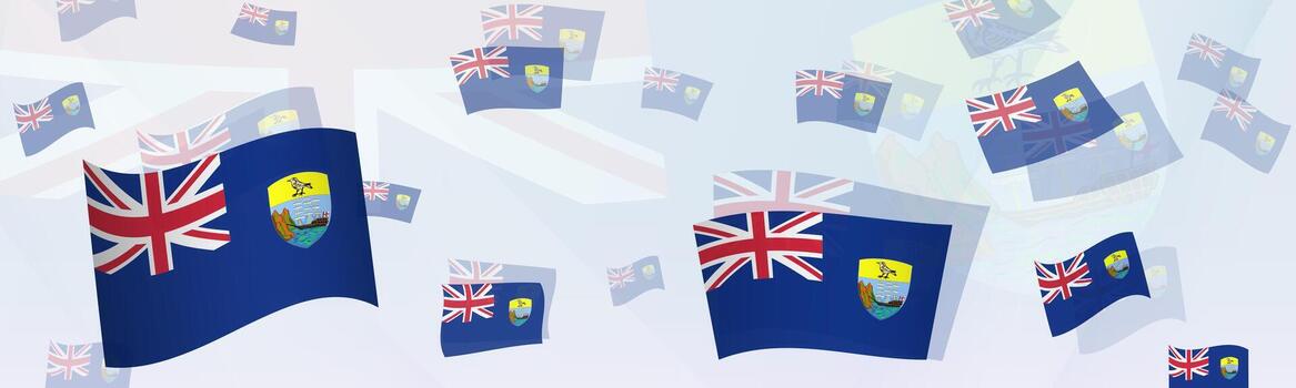 Saint Helena flag-themed abstract design on a banner. Abstract background design with National flags. vector