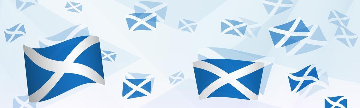 Scotland flag-themed abstract design on a banner. Abstract background design with National flags. vector