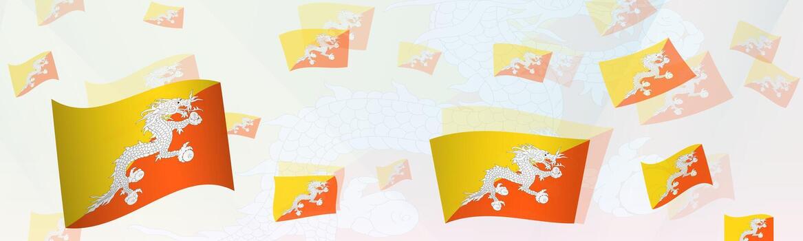 Bután tema de bandera resumen diseño en un bandera. resumen antecedentes diseño con nacional banderas vector