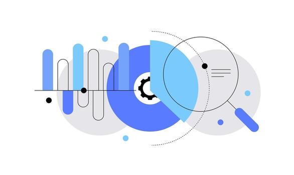 Big data analysis. Web banner vector