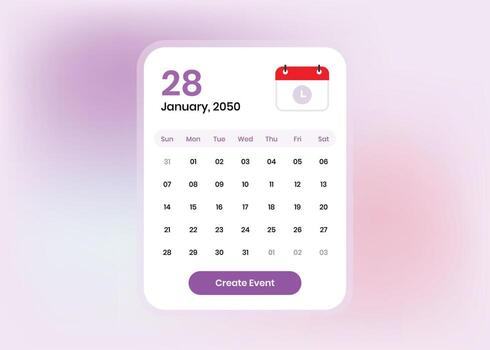 Modern minimalist calendar popup design for mobile and web ui vector