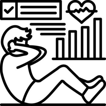 Sit Up UI Visual Cue Graphic vector