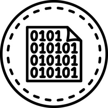 Binary Code Custom Line Graphic Illustration vector