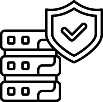 seguro base de datos estructurado ux símbolo diseño vector