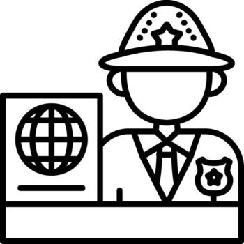 Passport Control Wireframe Graphic Object Layout vector