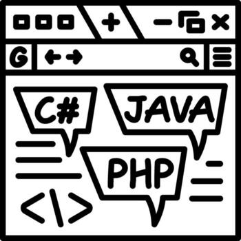 codificación idioma personalizado línea gráfico ilustración vector