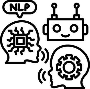 nlp robot mente digital bosquejo formar gráfico vector
