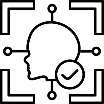 Facial Recognition Balanced Visual Element Layout vector