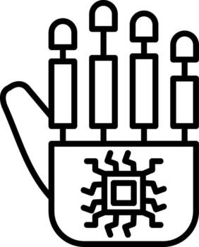 robot mano ux símbolo conjunto representación vector