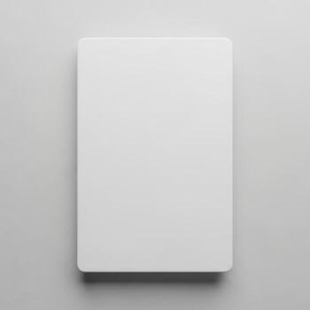 A blank white rectangular object with rounded corners isolated on a white background for design purposes isolated on white background photo