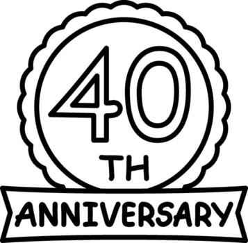 40 aniversario mínimo visual objeto formar vector