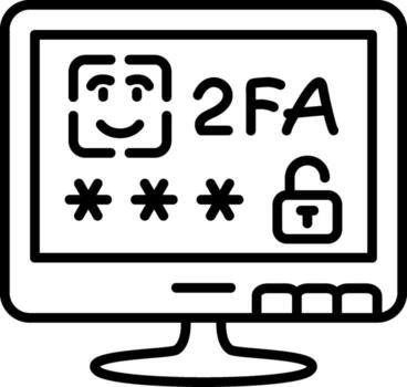 Two Factor Authentication Minimal Flat Mark Graphic vector