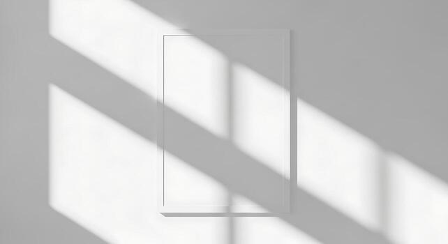 Abstract white background with window shadow overlay and frame. photo