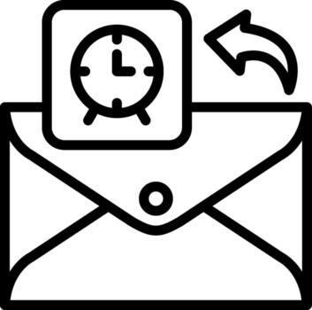 Email Clock App Focused Design Graphic vector