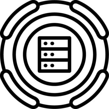 base de datos compacto diseño glifo activo vector