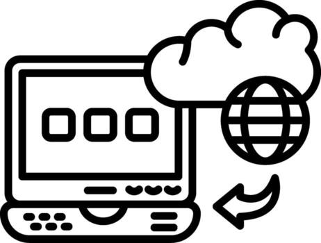 Cloud Computing Platform App Focused Design Graphic vector