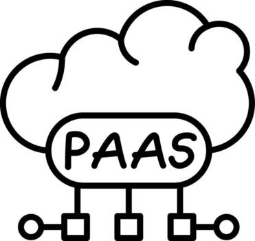 Cloud PaaS Outline Style Element Layout vector