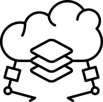 Cloud Instance Abstract Line Drawing Illustration vector