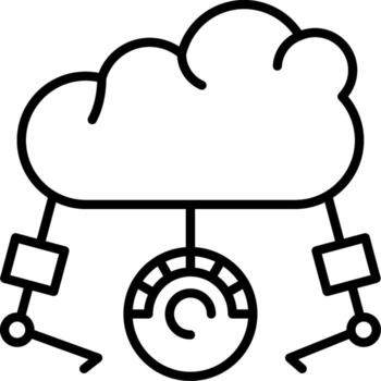 Cloud Load Testing Line Art Sketch Illustration vector